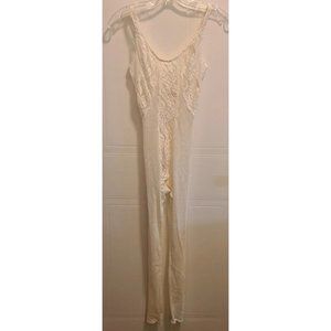Vtg Early Gilbert San Francisco Lingerie Sheer Mesh/Lace Full Bodysuit Size XS